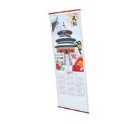 FUNNETOYU Calendrier Mural Imitation Rotin Calendrier Familial Suspendu Organisateur Annuel Multifonction pour Maison et Bureau