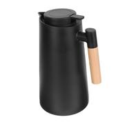 FUNNETOYU Carafe Isolante Thermique Verre avec Poignée Bouilloire Portable à Double Paroi pour Eau Chaude et Froide Rétention de Chaleur Longue Durée Noir
