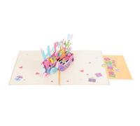 FUNNETOYU Carte de Vœux D'anniversaire 3d Créative en Papier, Carte Décorative Colorée Soi-même pour Fête D'anniversaire, pour Amis et Famille
