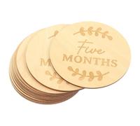 FUNNETOYU Cartes Étapes Bébé en Bois Rond 13 Pièces pour Accessoires Photo Naissance, Support de Croissance Bébé pour Séances Photo à Domicile