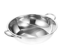 FUNNETOYU Casserole à Hot Pot Double Compartiment Acier Inoxydable Poêle pour Fondue et Cuisson Induction Ustensile de Cuisine pour Restaurant et Familiale