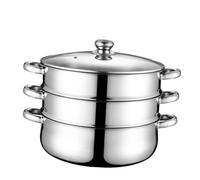 FUNNETOYU Casserole Vapeur Inox Triple Couche Épaisse Faitout Multifonction pour Cuisson Soupe et Vapeur à Induction Cuisson Maison