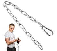 FUNNETOYU Chaîne de Traction en Fer Argentée Compatible Système de Gym, Accessoire Fitness Optimisant la Contraction des Triceps pour Machine à Poulie
