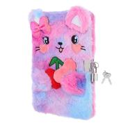 FUNNETOYU Chat Peluche avec Cadenas et Clés Carnet à Verrou pour Filles Couverture Douce et Moelleuse Cahier Sécurisé pour et Dessin