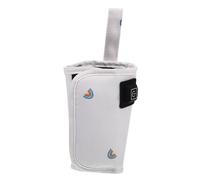 FUNNETOYU Chauffe-biberon USB Portable pour Bébé Multifonction, Trois Niveaux de Température, Housse Isolante en Tissu Gris Arc-en-ciel, Adapté aux Déplacements, Ensemble Réutilisable