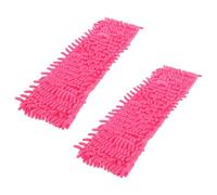 FUNNETOYU Chiffon Accessoires Pratiques de Remplacement Doux et Absorbant, 2 Pièces pour Balai-serpillière en Chenille Rouge pour Nettoyage de Sol et Fenêtres