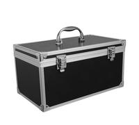 FUNNETOYU Coffret à Outils en Alliage D'aluminium Noir Poignée Confortable, Mallette Rangement Métal Portable, Ouverture Flexible et Rembourrage en Mousse pour Usage Polyvalent