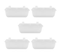 FUNNETOYU Coffret Repas pour Pigeons 5pcs en Plastique Blanc, Mangeoire Épaisse Pratique et Facile à Nettoyer pour Cage à Oiseaux et Pigeonniers