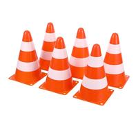 FUNNETOYU Cônes de Signalisation Haute Visibilité avec Bandes Réfléchissantes Lot de 6 en Plastique PE pour Sécurité Routière et Stationnement