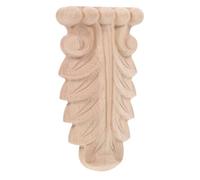 FUNNETOYU Console Murale Décorative en Bois Sculpté Non Peint, Support de Colonne Romaine Style Européen, Ornement Appliqué pour Meubles, Décoration Murale Vintage, Accessoire de Rangement