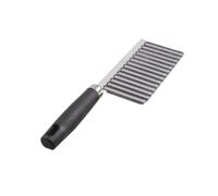 FUNNETOYU Couteau Ondulé Acier Inoxydable pour Découpe de Pommes de Terre et Légumes Outil de Cuisine Ergonomique Noir Lame Sécurisée pour Découpes Vague et Frites Maison