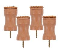 FUNNETOYU Crochets Muraux en Bois Tressé 4 Pièces 35 CM pour Porte-Serviettes Porte-Clés Mural et Cintres à Vêtements Patères Décoratives pour Entrée Salon et Chambre