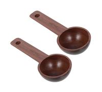 FUNNETOYU Cuillères Doseuses Café en Bois de Noyer 15 Ml, Cuillère à Mesurer Multifonction pour Café Moulu, Thé et Pâtisserie, Lot de 2, Ustensiles Cuisine Compacts pour Usage Domestique
