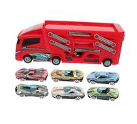 FUNNETOYU De Transport Pliable pour Tout-Petits Camion Voiture Camion De Transport Pliable Petite Voiture Camion Transporteur Petite Voiture pour Tout-Petits Abs Rouge