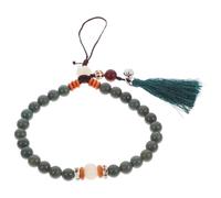 FUNNETOYU Dragonne de Téléphone Ethnique Vintage Bodhi à Ombre, Lanière Poignet en Agate Naturelle Résistante, Style Rétro, Taille Moyenne, pour Femme, Couleur Vert Ombré