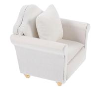 FUNNETOYU Échelle Fauteuil Blanc Tissu Écologique pour Décoration Maison Poupée Accessoire DIY et Pratique