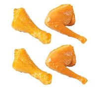FUNNETOYU Ensemble de 4 Jouets Poulet Frit Imité en PVC Souple, 2 Pilons et 2 Cuisses de Poulet Factices, Modèle Alimentaire Résistant à l'usure, Décoration Réaliste pour Jeux Cuisine