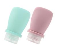 FUNNETOYU Ensemble de Flacon Voyage Silicone 2 Pièces 60ml, Bouteilles de Réutilisables Anti-fuite en Silicone pour Contenants de Voyage Pratiques et Portables