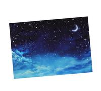 FUNNETOYU Fond Photo Étoilé Décoratif 210x150 Cm en Tissu Suspendu Bleu Nuit, Bannière Arrière-Plan pour Fête d'anniversaire, Shower et Séance Photo sous Ciel Étoilé