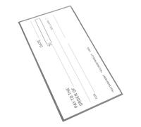 FUNNETOYU Grand Faux Chèque Rectangulaire Blanc Réutilisable Effaçable à Sec en Papier Couché, pour Présentations et Anniversaires, Support Humoristique et Étanche