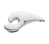 FUNNETOYU Gua Sha Visage Alliage Aluminium Outils de Massage pour Contour du Visage Cou avec Bords Aiguisés et Effet Rafraîchissant pour Sculpter et Détendre Argenté