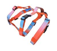 FUNNETOYU Harnais Anti-Traction Poignée en Polyester pour Chien Moyen Orange Sangle Poitrine Large et Boucles Rapides Réglables pour Promenade Sécurisée