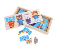 FUNNETOYU Jeu de Puzzle Bois Éducatif Animaux à Habiller pour Garçon Fille Montessori Créatif pour Développer Patience et Observation Cadeau Anniversaire et Noël