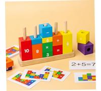 FUNNETOYU Jeu Éducatif Bois pour Garçon Fille Blocs de Construction Colorés avec Chiffres et Mathématiques Dapprentissage Montessori pour Calcul et Reconnaissance Numérique Cadeau