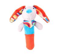 FUNNETOYU Jouet de Préhension en Peluche Orange pour Bébés Forme d'Animal Cartoon, Favorise L'Exercice Main-Œil et Produit un Son Stimulant pour L'Éveil