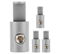 FUNNETOYU Kit de 4 Connecteurs de Câbles Audio pour Voiture en Alliage D'aluminium Placage Nickel, Solution Pratique et Conductivité Élevée pour Alimentation Amplificateur Automobile