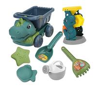 FUNNETOYU Kit de Jeux de Plage Dinosaure pour Garçon Fille Jouets de Sable Portables Pelle et Outils de Creusage Lisses Adaptés Aux Bacs à Sable Extérieurs et