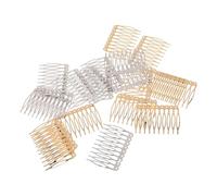 FUNNETOYU Kit DIY 20 Pièces Peignes à Cheveux Métalliques en Alliage pour Mariage, Accessoires Cheveux Latéraux pour Femmes, Fabrication Artisanale et Rassemblements