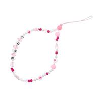 FUNNETOYU Lanière de Téléphone à Perles Acryliques Spéciale, Corde de Fixation Blanche, Porte Téléphone Décoratif et Sécurisé pour Mobile et Coque