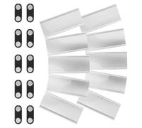 FUNNETOYU Lot de 10 Sets de Sets de Porte-badges Modulaires en Alliage D'aluminium avec Aimants Puissants Argentés pour Distribution en Masse au Bureau et Service Rh Design sans Cadre