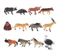 FUNNETOYU Lot de 12 Figurines Miniatures d'animaux Sauvages Africains en Plastique Réaliste, Décoration Créative pour Bureau et Maison, Jouets de Simulation pour Collection et Artisanat