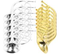 FUNNETOYU Lot de 12 Pendentifs Décoratifs Cor D’Harmonie 12 CM en Plastique Couleur Or et Argenté Mini Ornements Vintage à Suspendre pour Sapin de Noël et Fêtes Accessoires Légers