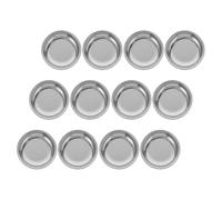 FUNNETOYU Lot de 12 sous-Verres en Acier Inoxydable 201 Diamètre 6 CM Plateaux Anti-Gouttes pour Sachets de Thé Porte-Sachet Métal Petit Plateau de Service Maison et Bureau