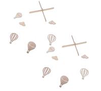 FUNNETOYU Lot de 2 Carillons Éoliens en Bois Naturel, Suspensions Décoratives pour Chambre D'garçon et Filles, Accessoires Photo Sécurisés et Ludiques pour Bébé, Décoration Murale Originale