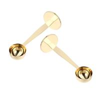 FUNNETOYU Lot de 2 Cuillères Doseuses et Tasseurs à Café Multifonctions en Acier Inoxydable Doré, Outils Compacts pour Doser et Tasser le Café Moulu, pour Préparation D'espresso à Domicile