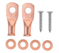 FUNNETOYU Lot De 2 De Batterie en Cuivre, Assortiment De en Cuivre, Embouts De Câbles De Batterie, À Anneau en Cuivre, Connecteurs avec Joints