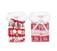FUNNETOYU Lot de 2 Housses pour Bouteille de Vin Rouge de Noël en Tissu Décoratif Motifs Arbre et Flocon de Neige Couvre-Bouteille Festive pour Décoration de Table et Fête de Fin D’Année