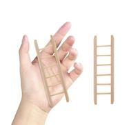 FUNNETOYU Lot de 2 Mini-échelles en Bois Naturel pour Maison de Poupée, Accessoires Décoratifs Légers pour Micro-scènes, Ornementation Miniature pour Jardin Féerique et Maquette Réaliste