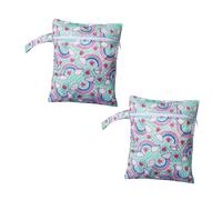 FUNNETOYU Lot de 2 Paquets Imperméables Suspendus pour Bébé Garçon Fille, Pochettes de Rangement pour Couches Lavables en Polyester, Motifs Dessin Animé, Usage Puériculture et Voyage