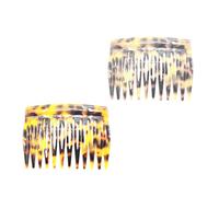 FUNNETOYU Lot de 2 Peignes Latéraux en Acétate 12 Dents, Tenue Forte, Style Rétro Français Chic pour Femmes, Accessoires Cheveux Faciles à Porter