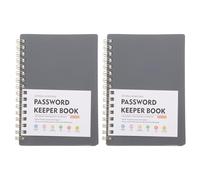 FUNNETOYU Lot de 2 Petits Carnets de Mots de Passe à Spirale A6, Organiseur Alphabétique pour Gestion Sécurisée des Comptes Internet, Format Portable Gris pour Usage Professionnel