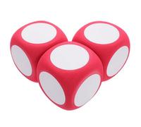 FUNNETOYU Lot de 3 Dés Géants en Mousse Effaçables à Sec 6 CM Rouges Dés Vierges à Écrire pour Activités Manuelles et Jeux Éducatifs en Classe Famille