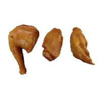 FUNNETOYU Lot De 3 Modèles Alimentaires Simulés pour Garçon Et Filles, Taille Petite, Plastique Réaliste, Fausses Ailes, Pilons Et Pattes De Poulet, Jouet Éducatif pour Décoration Et Photographie