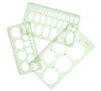 FUNNETOYU Lot de 3 Pochoirs Géométriques en Plastique Multifonctionnels 45° Modèles de Dessin Ovales, Règle de Précision pour Étudiants et Artistes, Outils de Dessin Technique pour Bureau