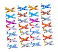 FUNNETOYU Lot de 30 Avions Planeurs Jouets D’extérieur pour Garçon et Filles, Mini Avions en Mousse Légers à Lancer la Main, Kit DIY Coloré pour Fête et Anniversaire, Jouets Volants