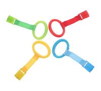 FUNNETOYU Lot de 4 Anneaux de Traction pour Lit Bébé en Plastique et Nylon, Légers et Faciles à Porter, Accessoires pour Aider les Garçon et Filles à Marcher et Améliorer la Reconnaissance